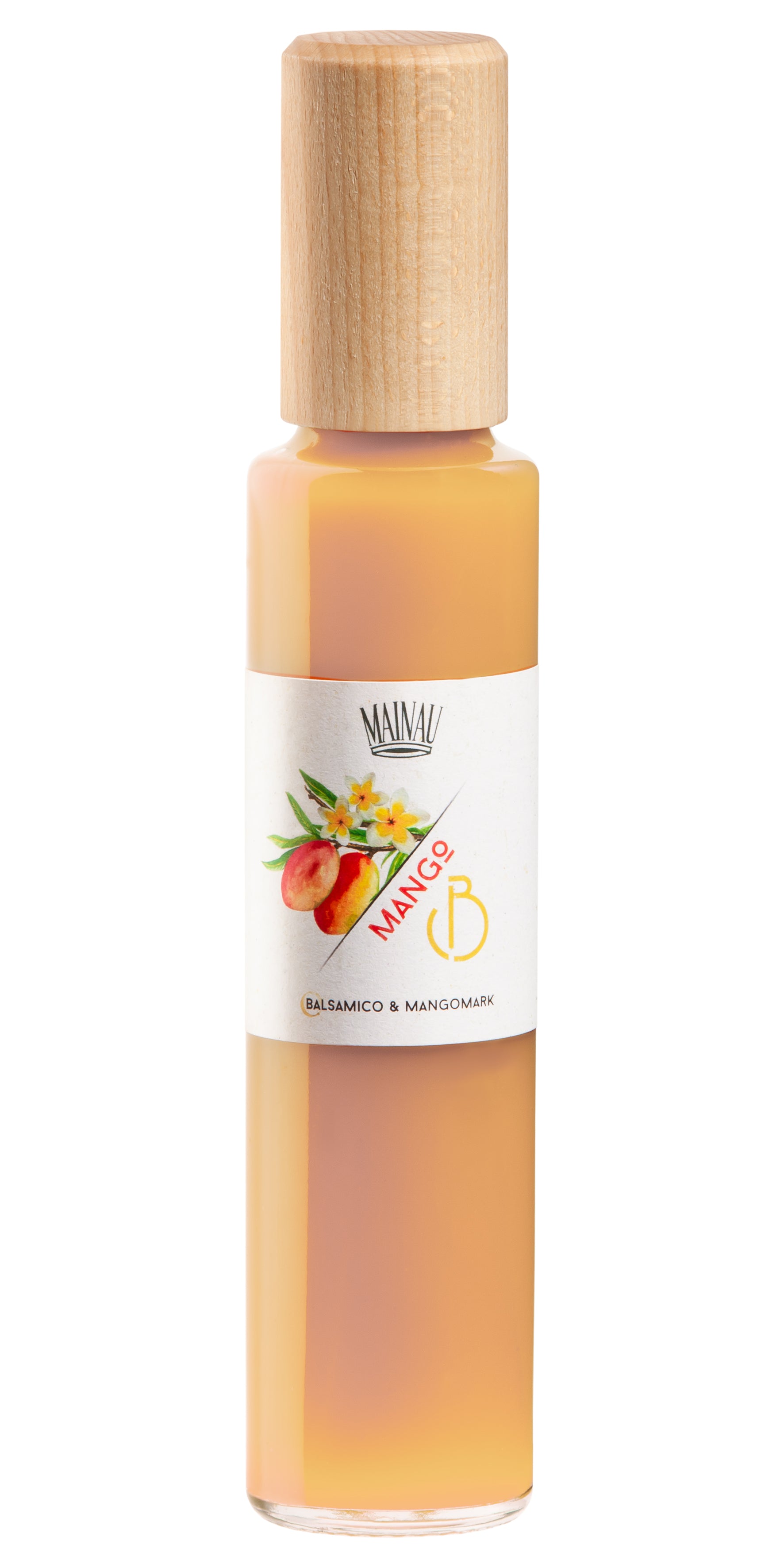 Balsamico und Mangomark in einer Glasflasche