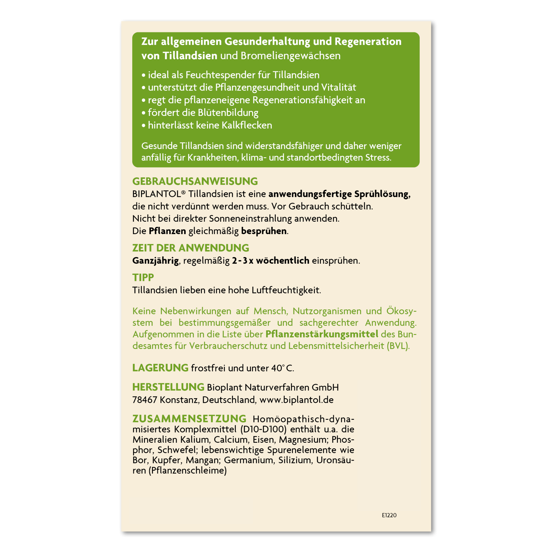 Tillandsien-Pflege, Spray, 500 ml