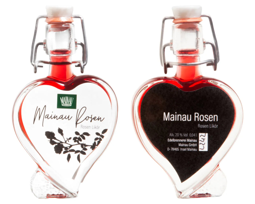 Mainau Rosenlikör in Herzform