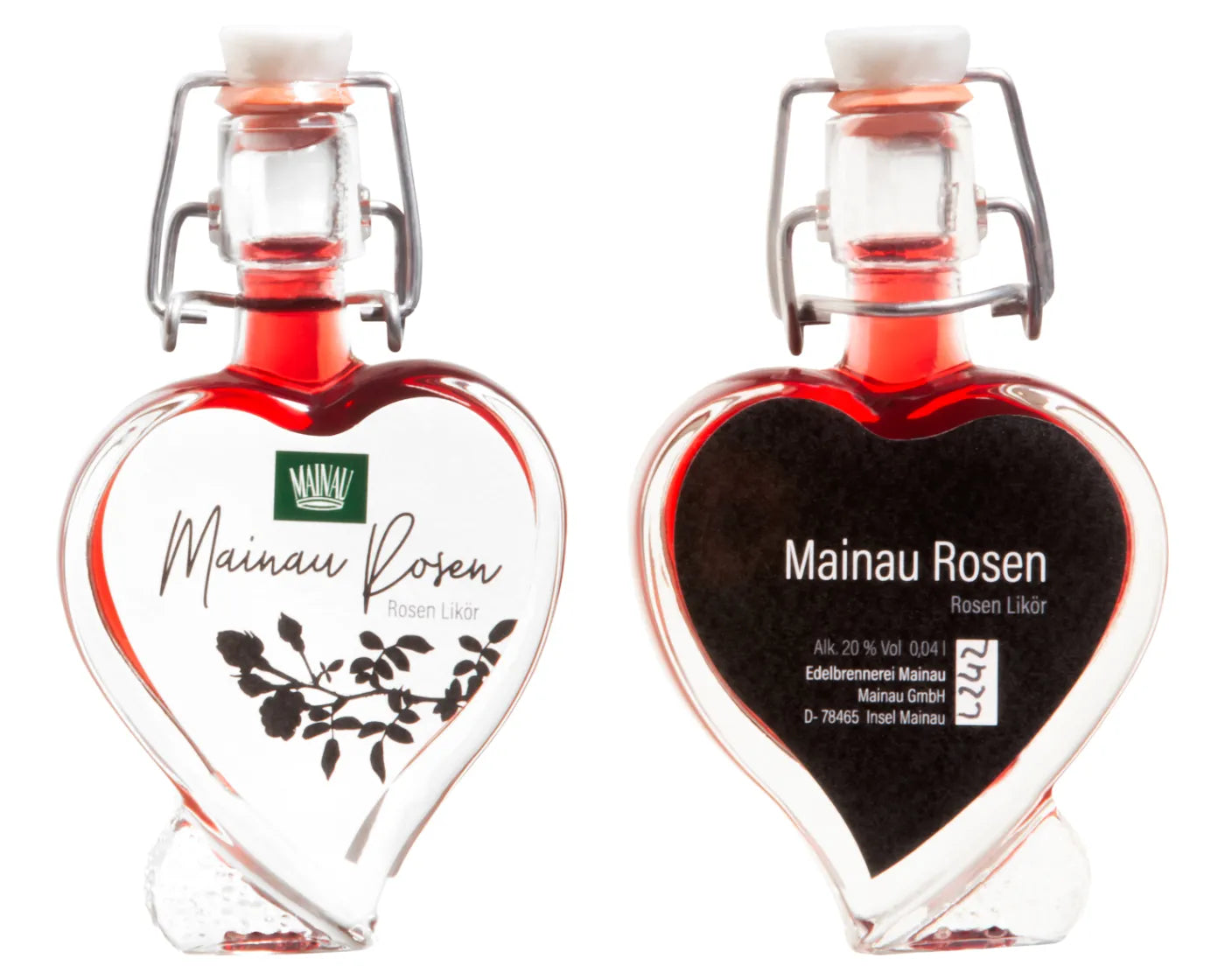 Mainau Rosenlikör in Herzform