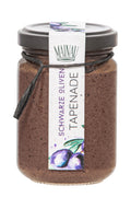 Schwarze Oliven Tapenade im kleinen Glas