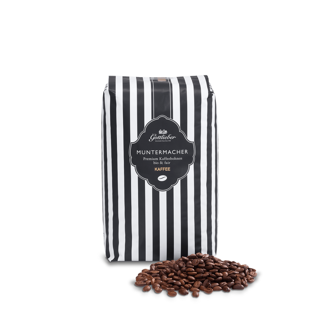Gottlieber Kaffee Muntermacher – Schweizer Kaffee mit premium Bohnen, nicht gemahlen, in Verpackung
