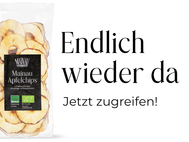 Wieder da - Mainau Bio Apfelchips – jetzt ansehen und kaufen