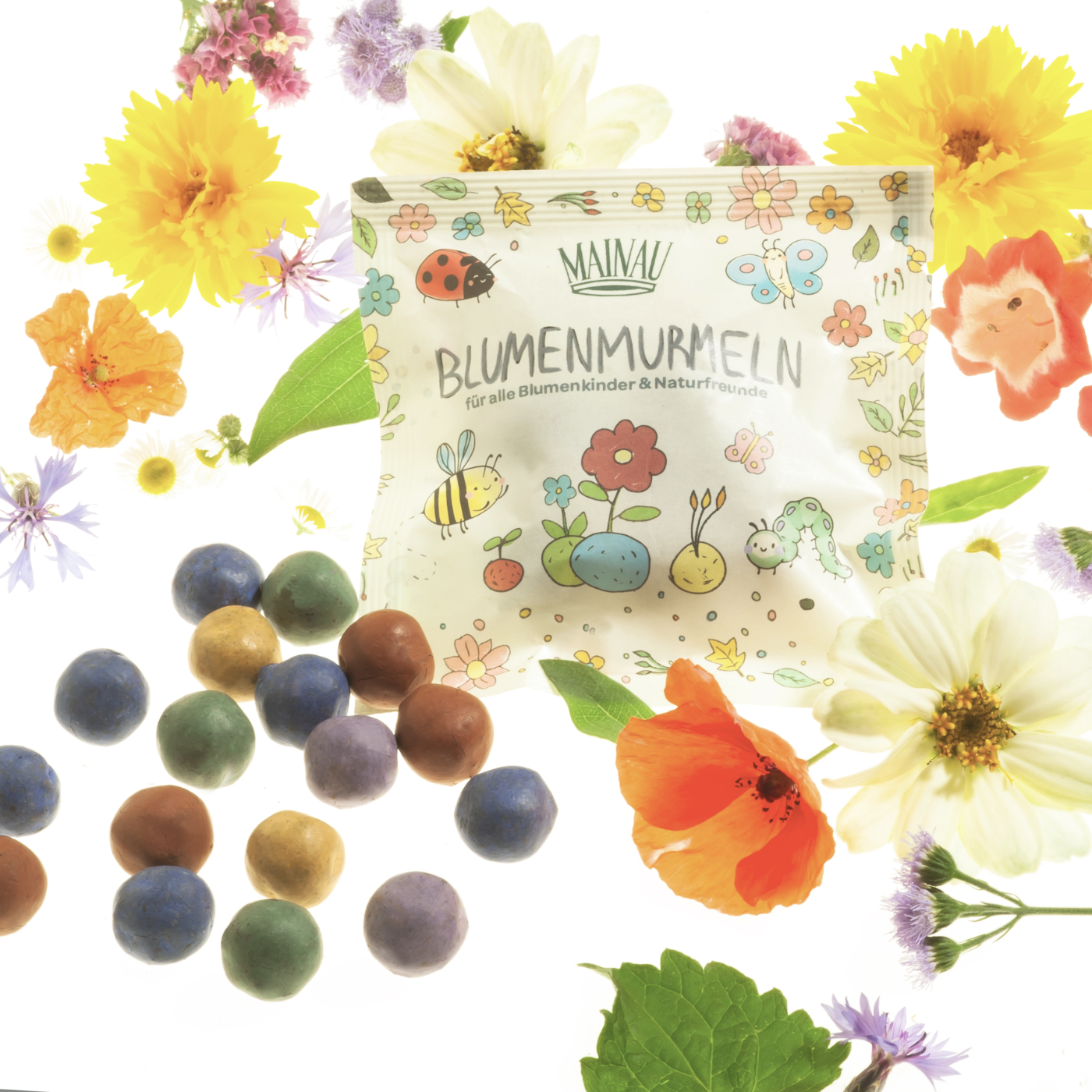 Mainau Blumenmurmeln (5 Stück)