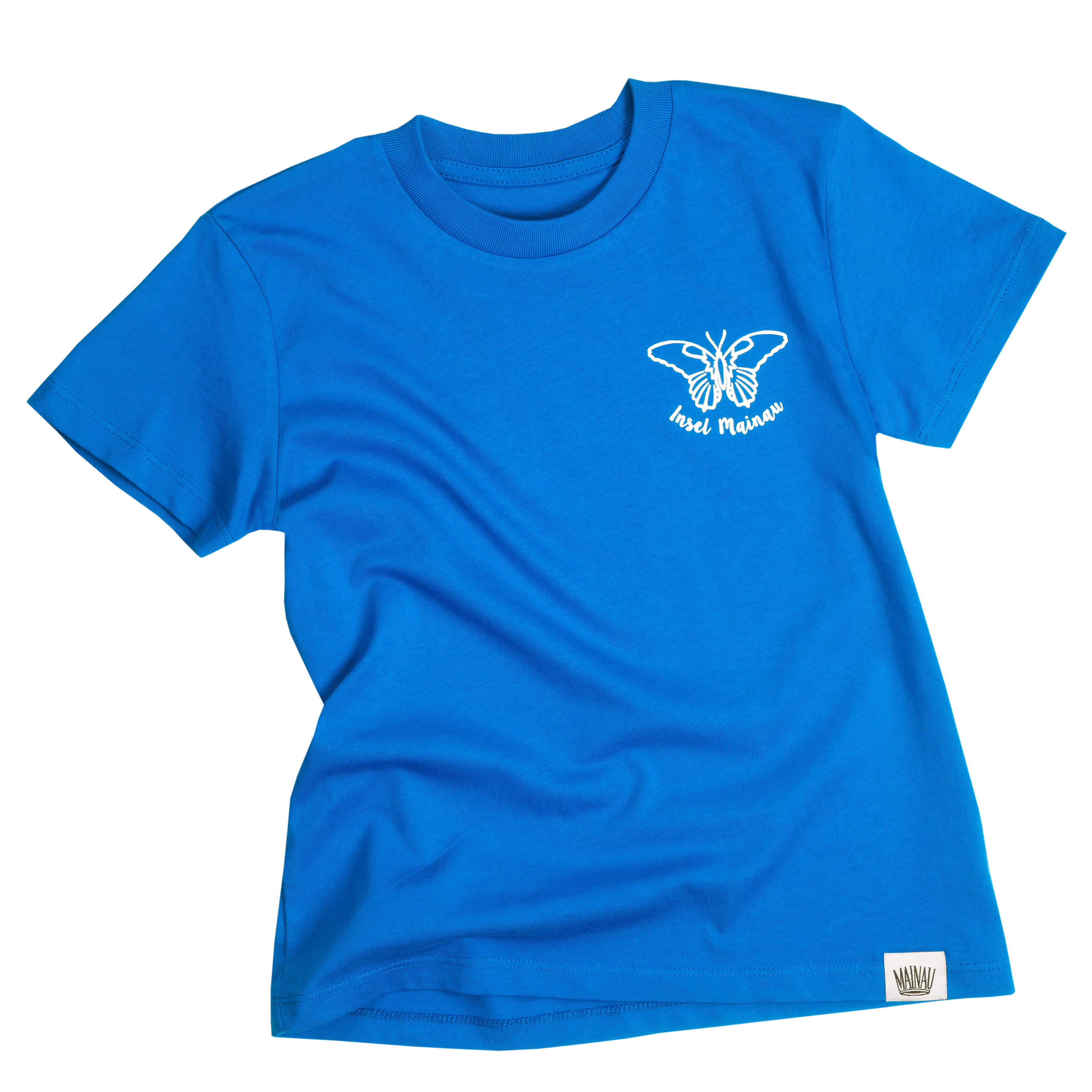 Kindershirt Blau Insel Mainau Vorderseite